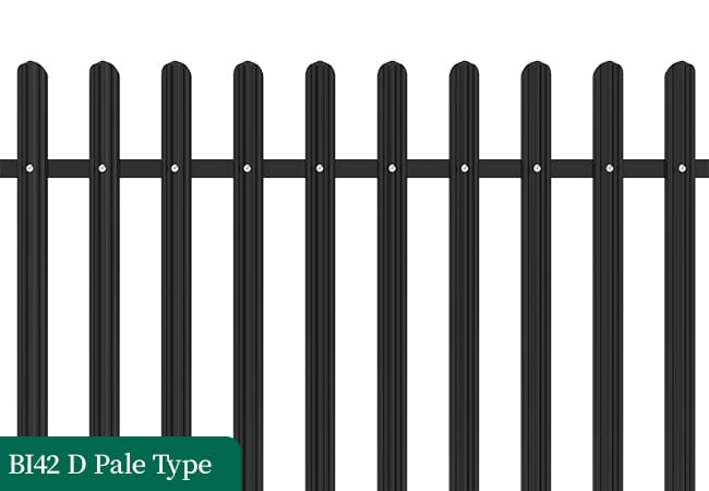D Pale Metal Palisade Fence